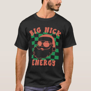 Retro Groovy Big Nick Santa Energy Christmas Xmas T-Shirt
