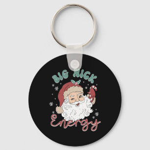 Retro Groovy Big Nick Santa Energy Fun Christmas X Key Ring