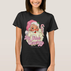 Retro Groovy Big Nick Santa Energy Pink Santa Chri T-Shirt