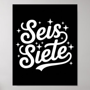 Retro Groovy Bilingual Spanish Teacher 67 Seis Sie Poster