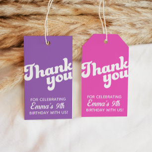 Retro Groovy Birthday Thank You Favour Gift Tags