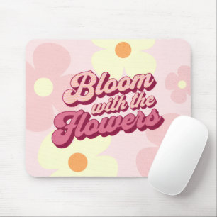 Retro Groovy Bloom with the Flowers Mouse Mat