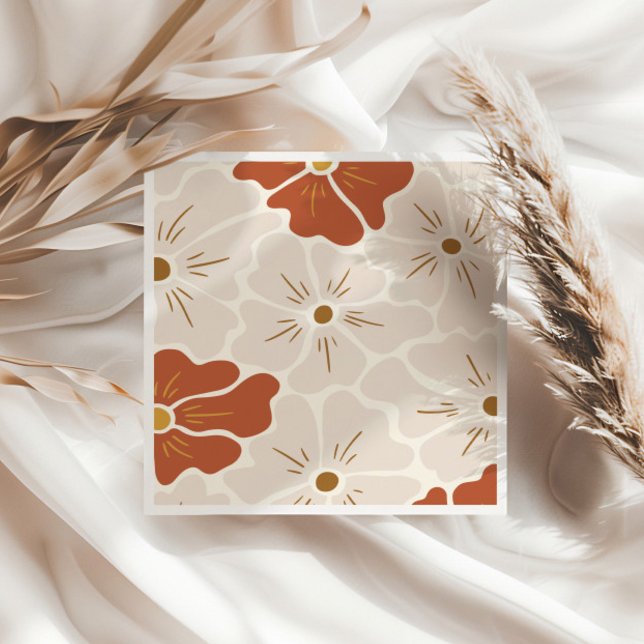 Retro Groovy Boho Baby in Bloom  Napkin (Creator Uploaded)