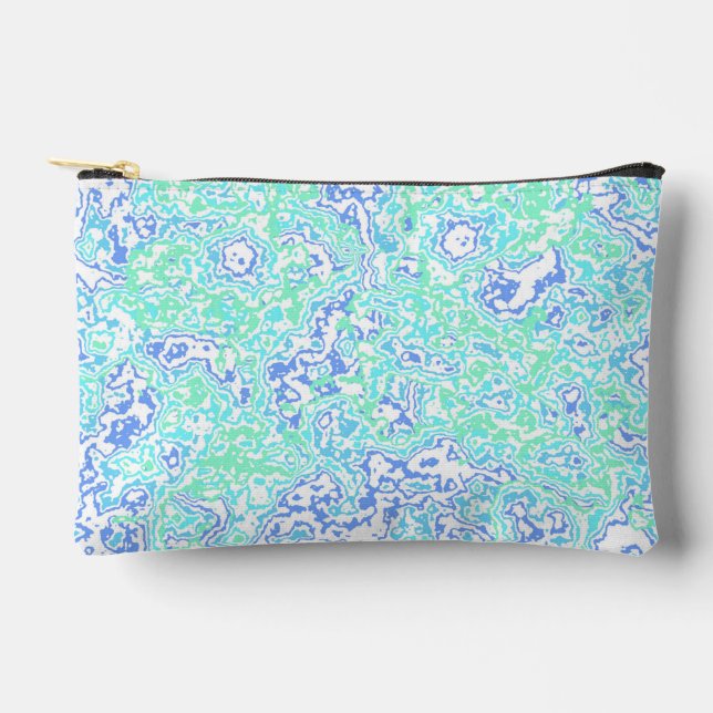 Retro Groovy Boho Hippie Trippy Colourful Marble Accessory Pouch (Front)