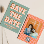 Retro Groovy Bold & Bright Boho Wedding Qr Code  Save The Date<br><div class="desc">Retro Groovy Bold & Bright Boho Wedding Qr Code</div>