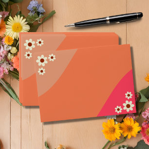 Retro Groovy Bold Typography Colourful 70's Weddin Envelope