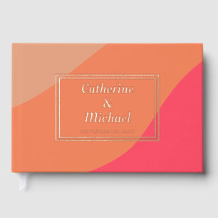 Retro Groovy Bold Typography Colourful 70's Weddin Guest Book