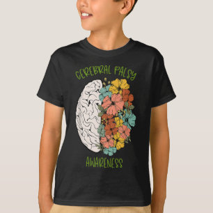 Retro Groovy Brain Floral Flower Cerebral Palsy Cp T-Shirt