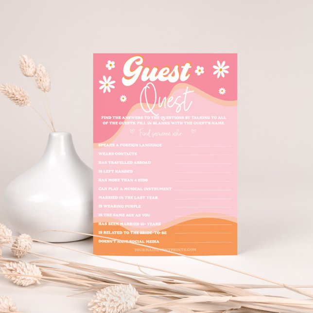 Retro Groovy Bridal Shower, 70s Hippie Vibes Daisy (Creator Uploaded)