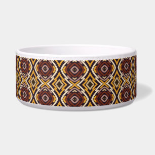Retro Groovy Brown Gold Black Pet Bowl