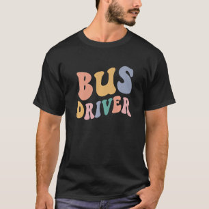 Retro Groovy Bus Squad Back To School Bus Driver T T-Shirt