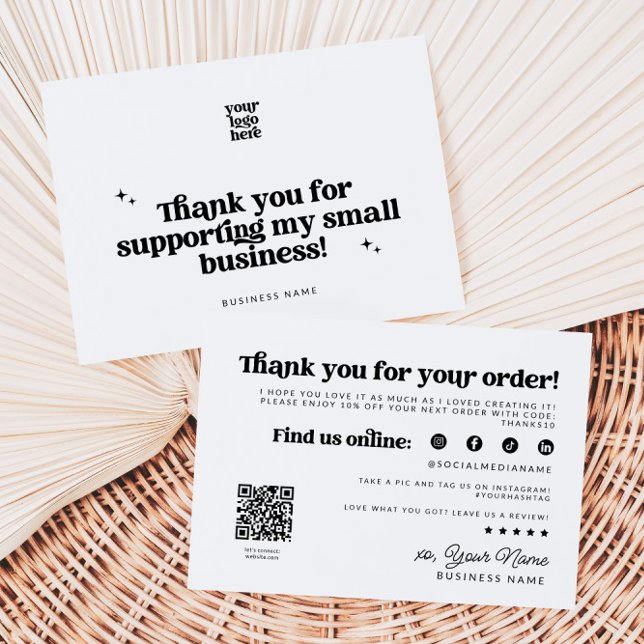 Retro Groovy Business Thank You QR Code (Retro Business Thank You Card with QR Code)
