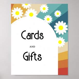 Retro Groovy - Cards and Gifts baby shower Poster