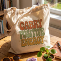 Retro Groovy Carry Positive Energy Tote Bag