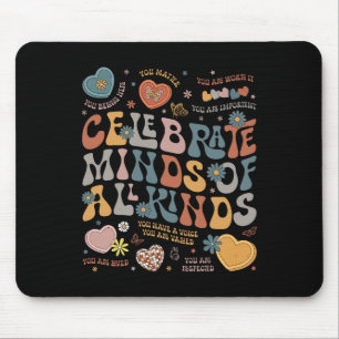 Retro Groovy Celebrate Minds Of All Kinds Autism A Mouse Mat
