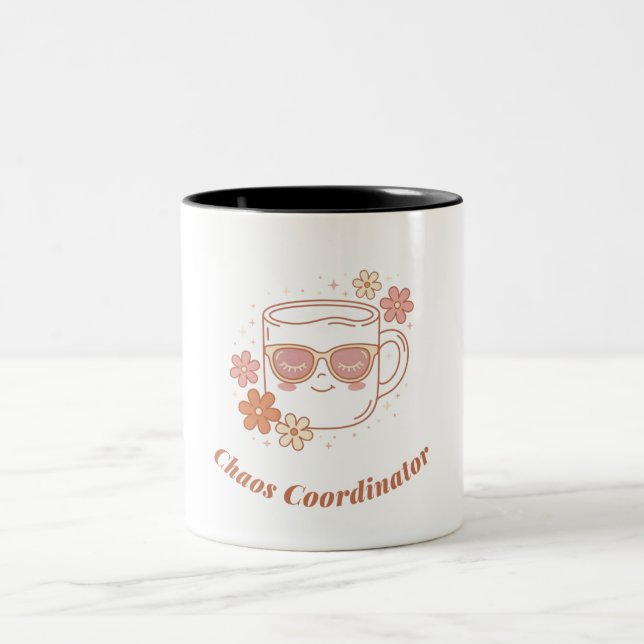 Retro Groovy Chaos Coordinator MAMA Coffee Mug (Center)