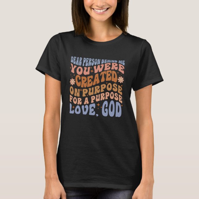Retro Groovy Christian Love God Trendy Dear Person T-Shirt (Front)