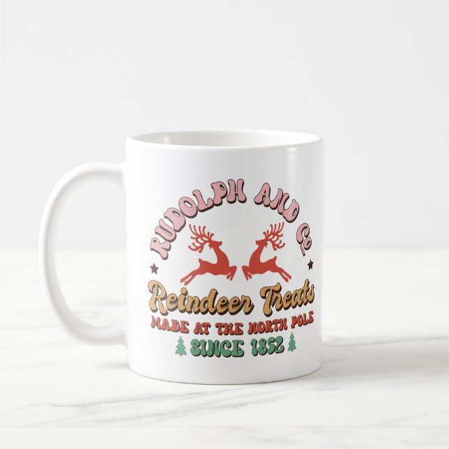 Retro Groovy Christmas Holiday Coffee Mug (Left)