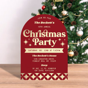 Retro Groovy Christmas Holiday Party Invitation