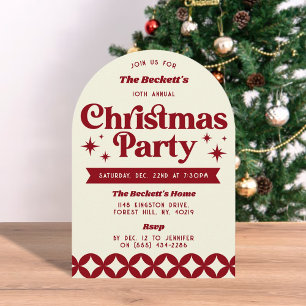 Retro Groovy Christmas Holiday Party Invitation