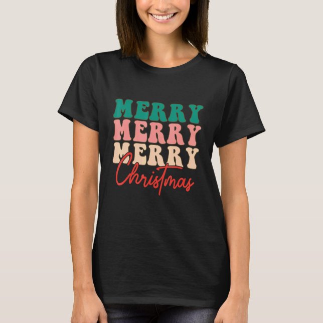 Retro Groovy Christmas Men Women Kids T-Shirt (Front)
