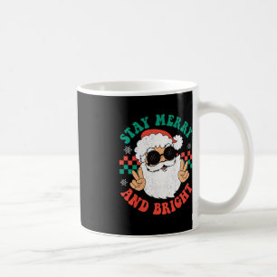 Retro Groovy Christmas Merry Stay Bright Hippie Sa Coffee Mug
