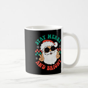 Retro Groovy Christmas Merry Stay Bright Hippie Sa Coffee Mug