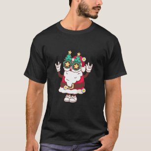 Retro Groovy Christmas Merry Stay Bright Hippie Sa T-Shirt