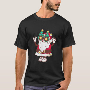 Retro Groovy Christmas Merry Stay Bright Hippie Sa T-Shirt