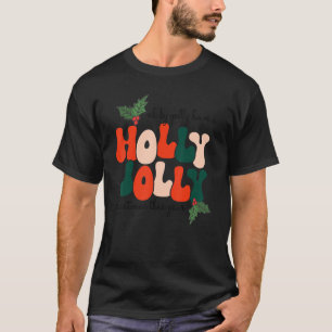 Retro Groovy Christmas Mistletoe Xmas Holiday T-Shirt