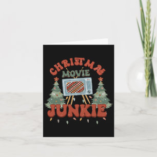 Retro Groovy Christmas Movie Junkie Merry Xmas Tre Card