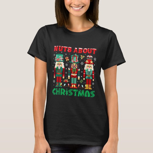 Retro Groovy Christmas Nuts About Christmas Nutcra T-Shirt (Front)