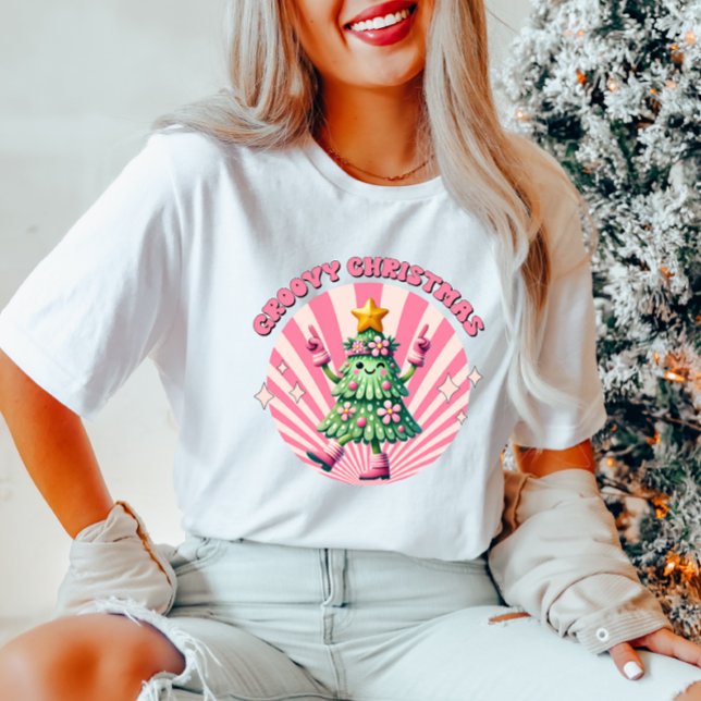 Retro Groovy Christmas Women's T-Shirt (Creator Uploaded)