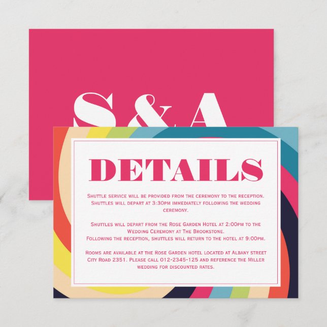 Retro Groovy Colourful Psychedelic Playful Enclosure Card (Front/Back)