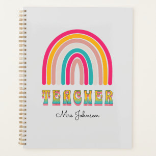 Retro Groovy Colourful Rainbow Teacher  Planner
