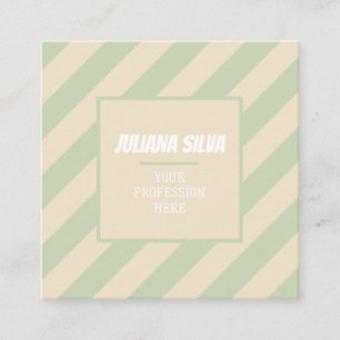 Retro Groovy Colourful Wavy Boho Square Business Card