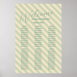 Retro Groovy Colourful Wavy Boho Wed Seating Chart