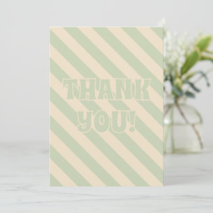 Retro Groovy Colourful Wavy Boho Wedding Thank You Card