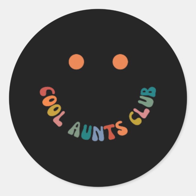 Retro Groovy Cool Aunts Club Funny Auntie Women Co Classic Round Sticker (Front)