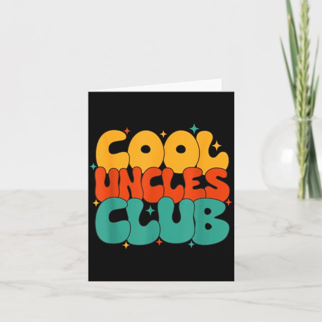 Retro Groovy Cool Uncles Club Funny New Uncle  Card (Front)