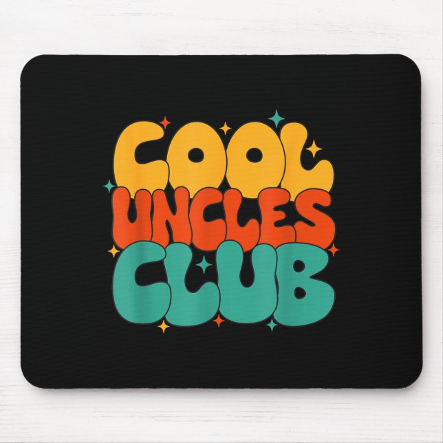 Retro Groovy Cool Uncles Club Funny New Uncle  Mouse Mat (Front)