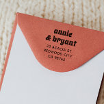 Retro Groovy Couple Names Chic Boho Return Address Rubber Stamp<br><div class="desc">Groovy return address wooden rubber stamps! A retro-inspired address stamp for any couple. This personalised design features your names in fun and funky lowercase letters, with your home address below in simple sans serif typography. Perfect for wedding mail, holiday cards, or everyday use, this stamp will save you time and...</div>