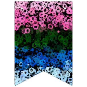 Retro Groovy Cute Floral Omniromantic Pride Flag