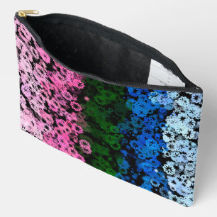 Retro Groovy Cute Floral Omniromantic Pride Flag Accessory Pouch