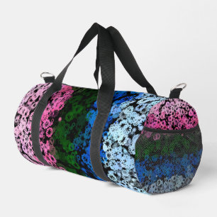 Retro Groovy Cute Floral Omniromantic Pride Flag Duffle Bag