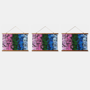 Retro Groovy Cute Floral Omniromantic Pride Flag Hanging Tapestry