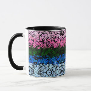 Retro Groovy Cute Floral Omniromantic Pride Flag Mug
