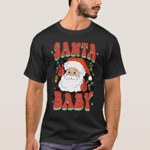 Retro Groovy Cute Santa Christmas Men Women Kids T-Shirt