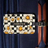 Retro Groovy Daisy Chequerboard Personalised Name
