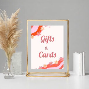 Retro Groovy daisy Flower gift & Card Birthday  Poster